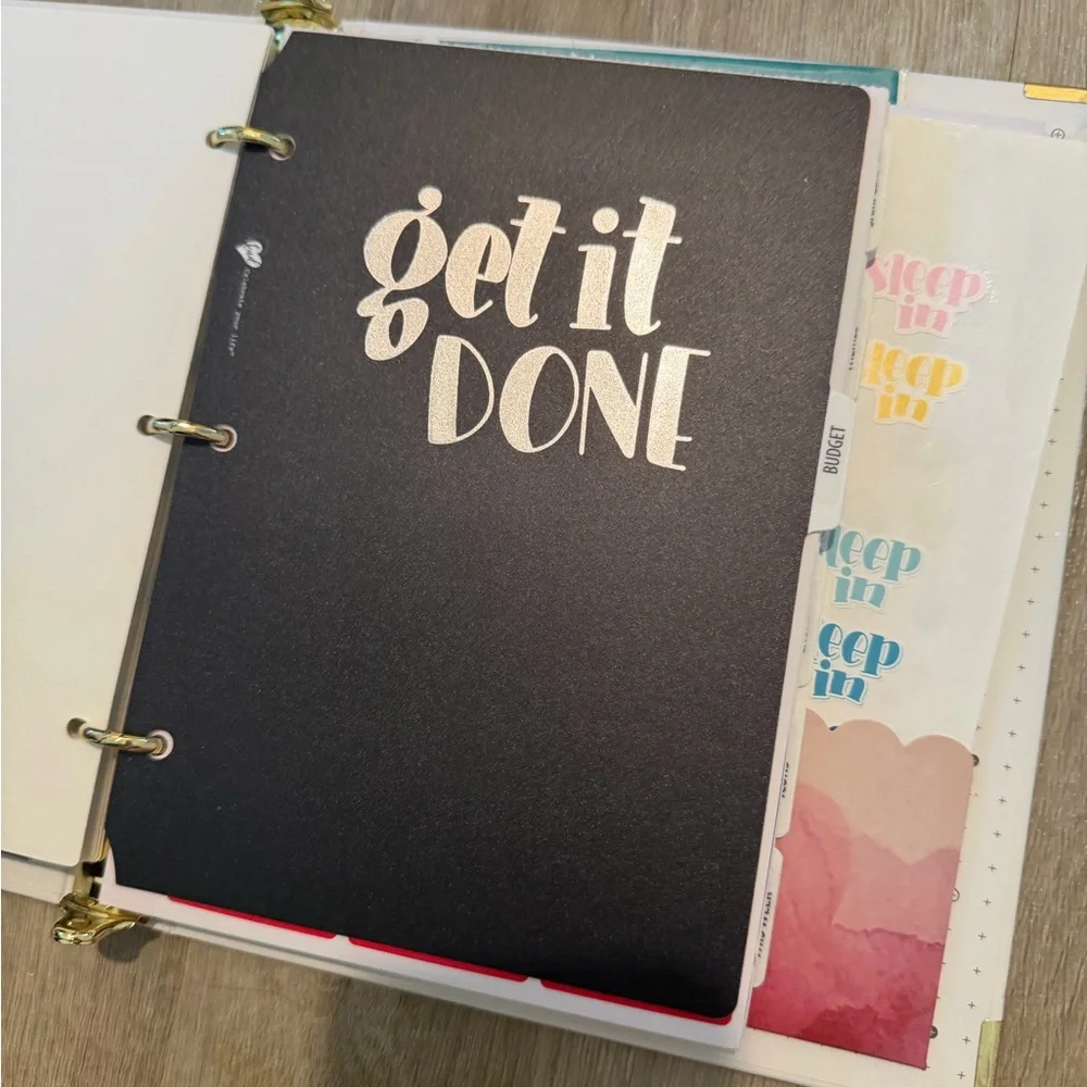 Yellow and Blue Typewriter Sticker Binder